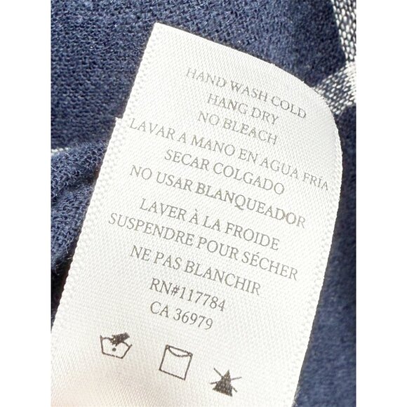 Rails x Free People Charli Linen Blend Plaid Shirt Navy Blue Size S - Picture 10 of 11